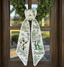Personalized Cross Monogramed Wreath Sash 54x5, Embroidered Initial Wreath Sash Bow, Monogram Door Decor, Spring Toile Front Door Bow, Embroidered Holiday Sash