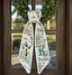 Personalized Cross Monogramed Wreath Sash 54x5, Embroidered Initial Wreath Sash Bow, Monogram Door Decor, Spring Toile Front Door Bow, Embroidered Holiday Sash