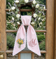 Personalized Yellow Tulip Wreath Sash 54x5, Embroidered Tulip Wreath Sash Bow, Monogram Door Decor, Spring Toile Front Door Bow, Embroidered Holiday Sash