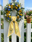 Personalized Yellow Tulip Wreath Sash 54x5, Embroidered Tulip Wreath Sash Bow, Monogram Door Decor, Spring Toile Front Door Bow, Embroidered Holiday Sash