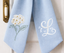 Monogram Wreath Sash Bow for Front Door, Hydrangea Wreath Ribbon with Adjustable Bow Knot Farmhouse Door Wreath Decor Monogram Embroidered Sash for Holiday,Wedding,Memorial