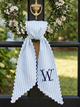 Monogram Wreath Sash Bow for Front Door, Personalized Initial Name, Monogramed Embroidered Ribbon with Adjustable Bow Knot Farmhouse Door Wreath Decor, Gift for Family Friends