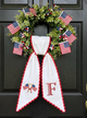 Personalized Embroidered American Flag Wreath Sash, Custom Monogram Door Sash, 54x5 inches Sash Monogram 4th of July Wreath Sash, American Flag Door Decor