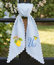 Summer Wreath Sash with Lemon, Monogram Wreath Sash for Front Door, Personalized Initial Name, Monogramed Embroidered Ribbon with Adjustable Bow Knot Farmhouse Door Wreath Decor, Gift for Family Friends