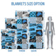 Baby Motorcycle Blanket, Motorcycle Baby Blankets, Personalized Baby Blankets for Boys, Custom Baby Blankets Name, Motorcycling Swaddle Blanket, Blue Plush Blankets for Baby Girl Son Toddlers Kids