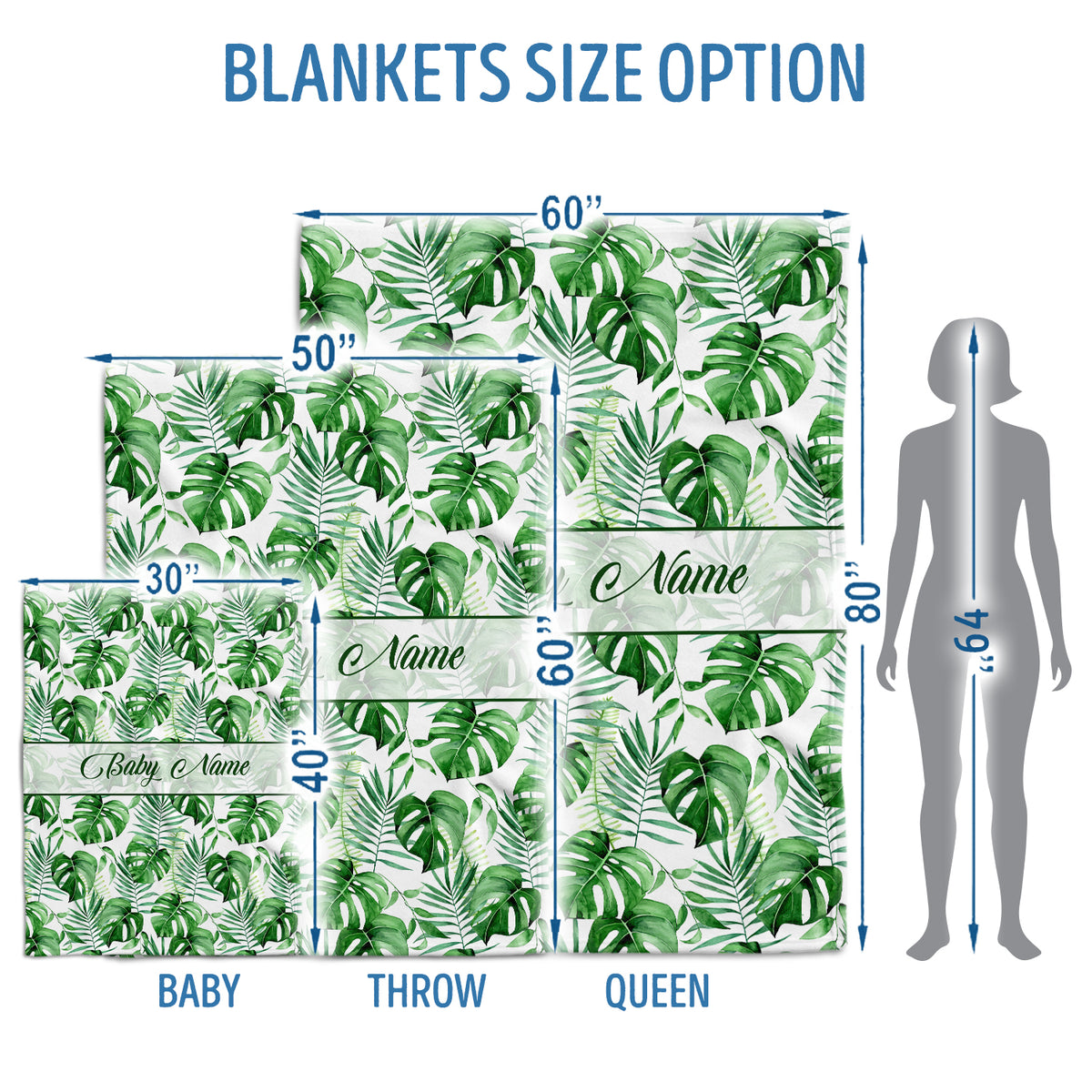 301AYIUBK20 - Baby Blanket - Tropical Leaf