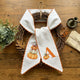 Fall Wreath Sash Bow, Personalized Initial Wreath Sashes 54x5 in, Autumn Wreath Ribbon for Front Door, Monogram Garland Accessories, Farmhouse Door Wreath Decor, Pumpkins Monogram Embroidered Sash