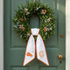 Fall Wreath Sash Bow Embroidered Initials, Personalized Monogram Wreath Sashes 54x5 in, Pumpkins Wreath Ribbon for Front Door, Garland Accessories, Autumn Farmhouse Door Wreath Decor