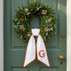 Fall Wreath Sash Bow Embroidered Initials, Personalized Monogram Wreath Sashes 54x5 in, Autumn Wreath Ribbon for Front Door, Garland Accessories, Farmhouse Door Wreath Decor, Pumpkins Monogram Sash