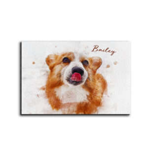 Custom Pet Art Water Color Photo Desktop Plaque