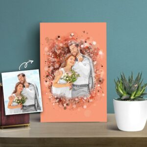 Family Art Couple Wedding Desktop Plaque