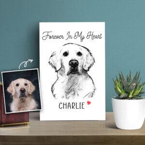 Forever In My Heart Custom Pet Art Photo Desktop Plaque