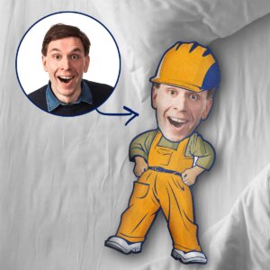 Builder Worker Custom Photo Pillow
