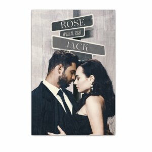 Couple Street Name Sign & Wedding Date Canvas