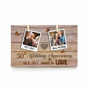 Couple Wedding Anniversary All We Need Is Love Personalized Wood Pallet Sign