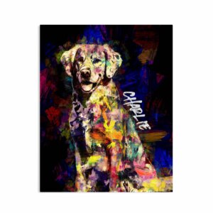 Custom Minimalist Line Art Dog Portrait Painting Canvas