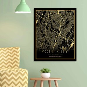 Gold Map Canvas