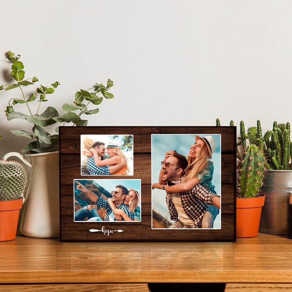 Hope wood personalized couples desktop plaque