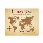 I Love You Map, Long Distance Canvas