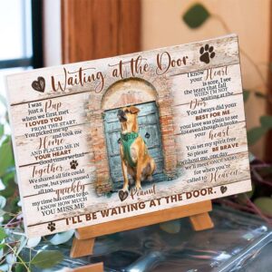 Memorial Pet Photo Waiting At The Door Personalized Wood Pallet Sign