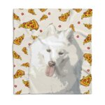 Picture Dog Pizza Pet Photo Blanket