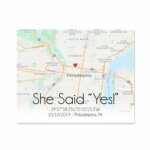 She said Yes, Wedding gift, Wedding anniversary Gift Custom Map Art