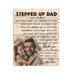 Stepped Up Dad Customized Photo Personalized Canvas