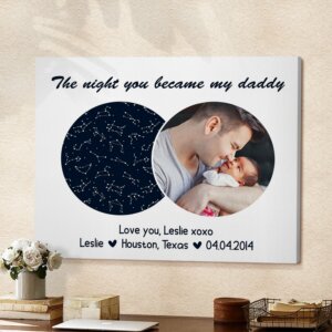 The Night You Became My Daddy Custom Star Map Canvas