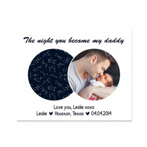 The Night You Became My Daddy Custom Star Map Canvas