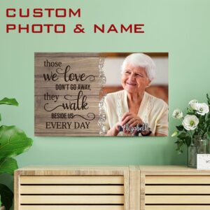 Those We Love Don't Go Away They Walk Beside Us Everyday Personalized Wooden Pallet Sign