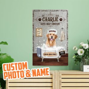 Wash Your Paws Bathtub Cute Pet Dog Lover Personalized Wood Pallet Sign