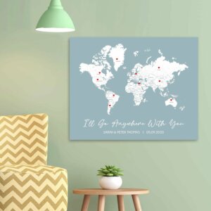 Couples Travel Map Canvas