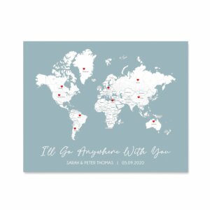 Couples Travel Map Canvas