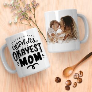 World's Okayest Mom Customized Photo Personalized Mug