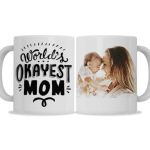 World's Okayest Mom Customized Photo Personalized Mug