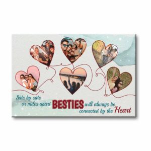Besties Will Always Connected By The Heart Canvas