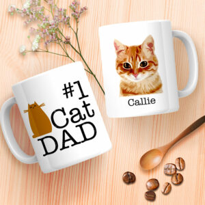#1 Cat Dad Mug