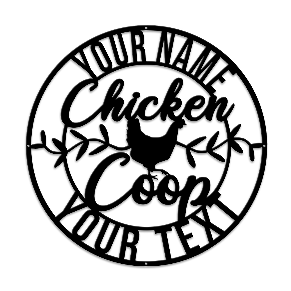 MeMate Chicken Coop Signs, Chicken Metal Sign, Personalized Name