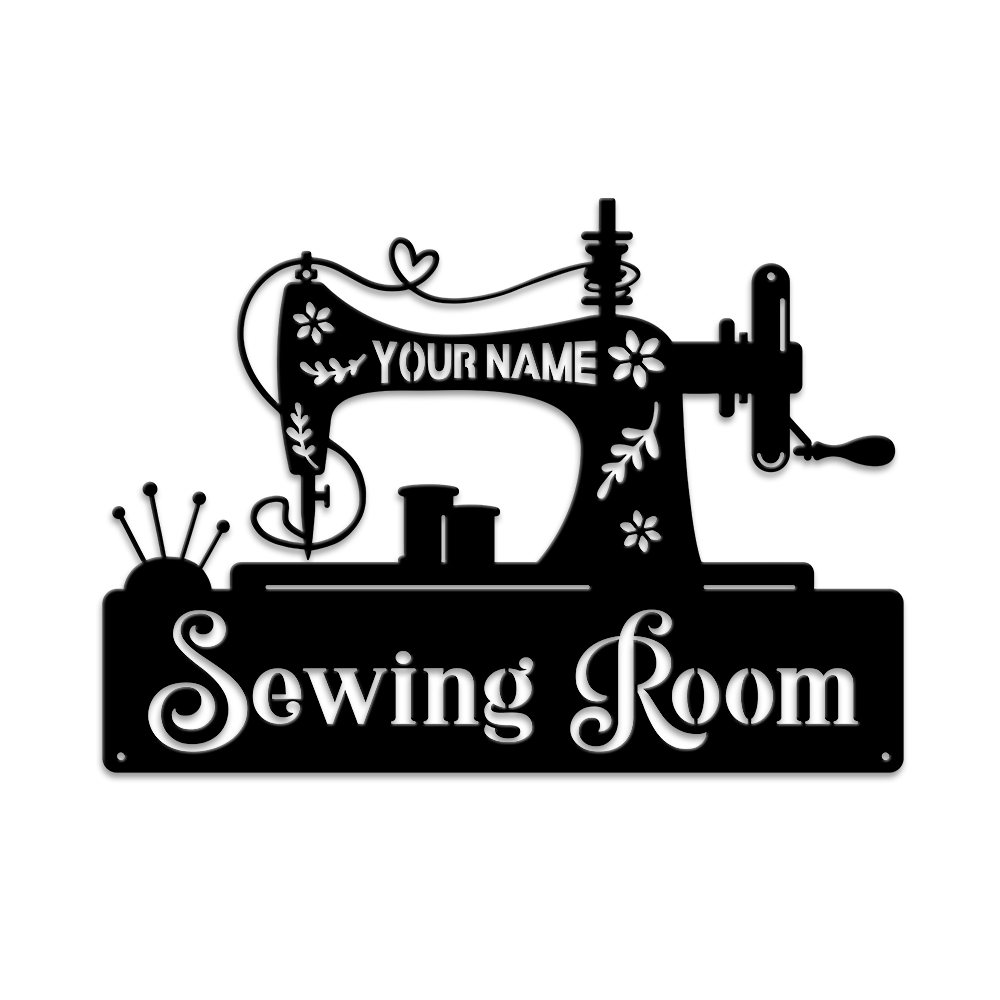 MeMate Sewing Room Sign, Custom Craft Room Décor Metal Signs for Women ...